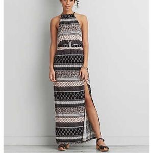 AE soft and sexy high low maxi dress black